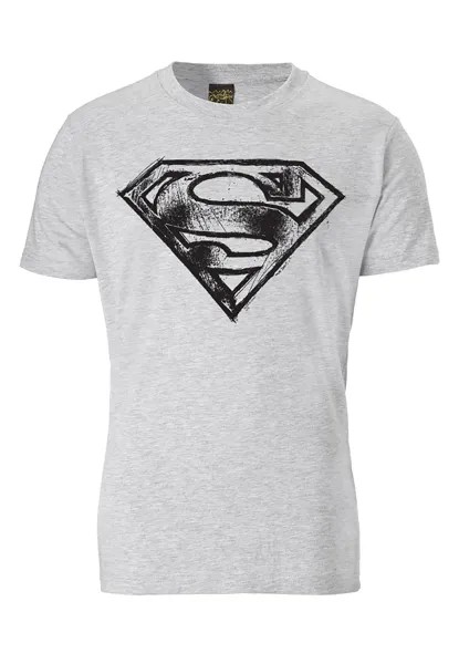 Футболка с принтом SUPERMAN SCRIBBLE LOGOSHIRT, цвет grau-meliert