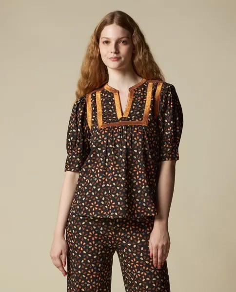 Блузка из вискозы женской работы. NICE&CHIC, темно-оранжевый