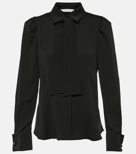 Шелковая блузка paraggi с завязками на воротнике Max Mara, черный