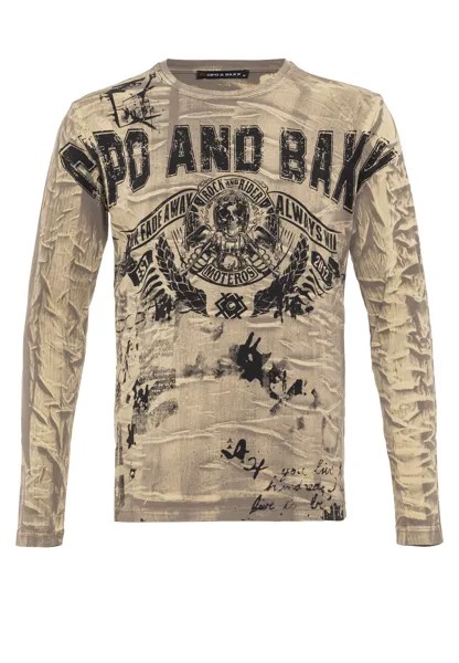 Лонгслив Cipo & Baxx Langarmshirt, коричневый