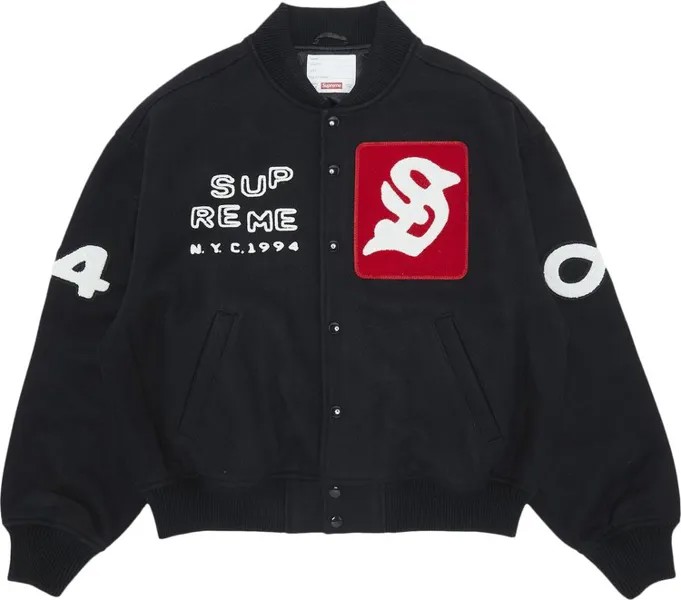 Куртка Supreme Tourist Varsity Jacket 'Black', черный