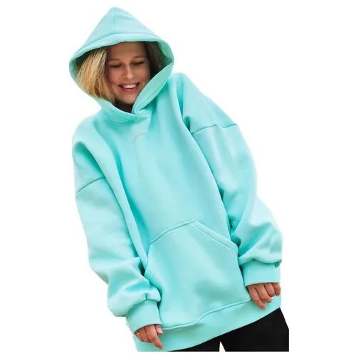 Худи Aussie Wear, силуэт свободный, утепленное, размер S, бирюзовый