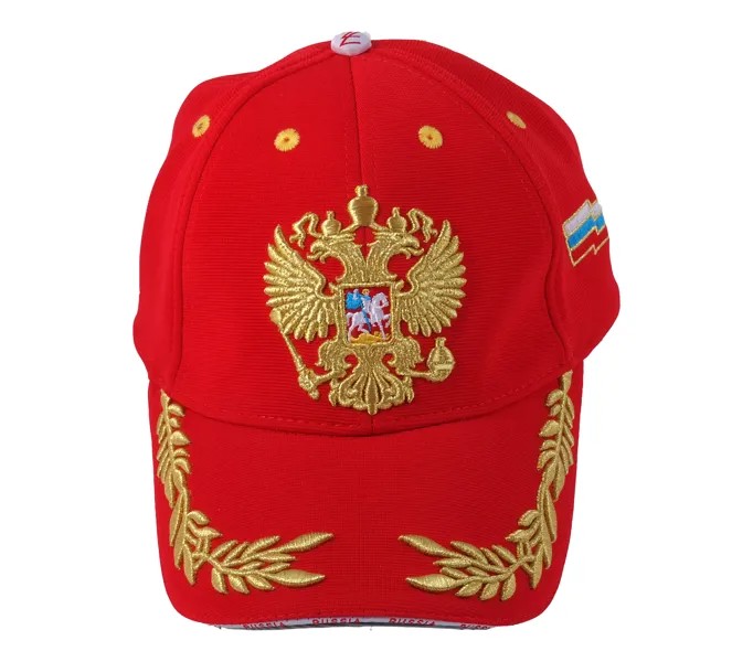 Бейсболка унисекс Лига Звезд Золотой герб России красный
