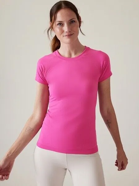 Бесшовная футболка ATHLETA Momentum XL X-Large | Сальвия Розовый #530504 НОВИНКА