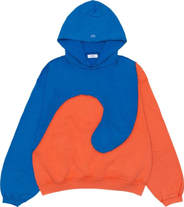 Худи ERL Swirl Fleece Hoodie 'Blue/Orange', синий