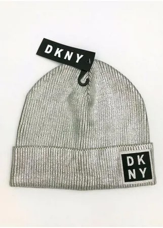 Шапка DKNY женская серебряная