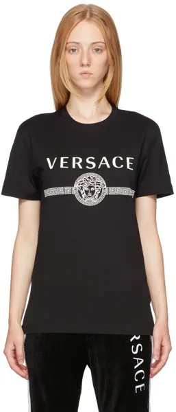 Черная футболка с логотипом Medusa Versace