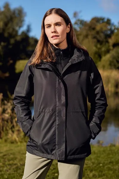 Куртка Fell 3 в 1, водостойкий дождевик Mountain Warehouse, черный