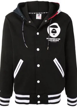 AAPE BY *A BATHING APE® бомбер с отделкой в полоску