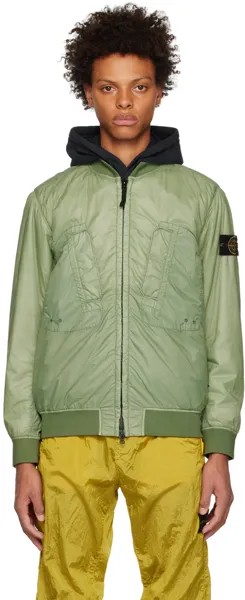Зеленая складная куртка-бомбер Stone Island