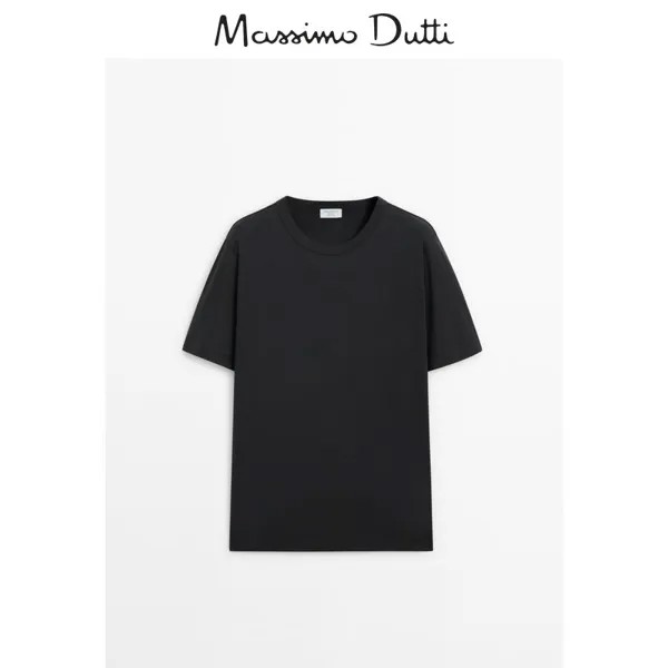 Футболка Massimo Dutti с короткими рукавами, темно-зеленый
