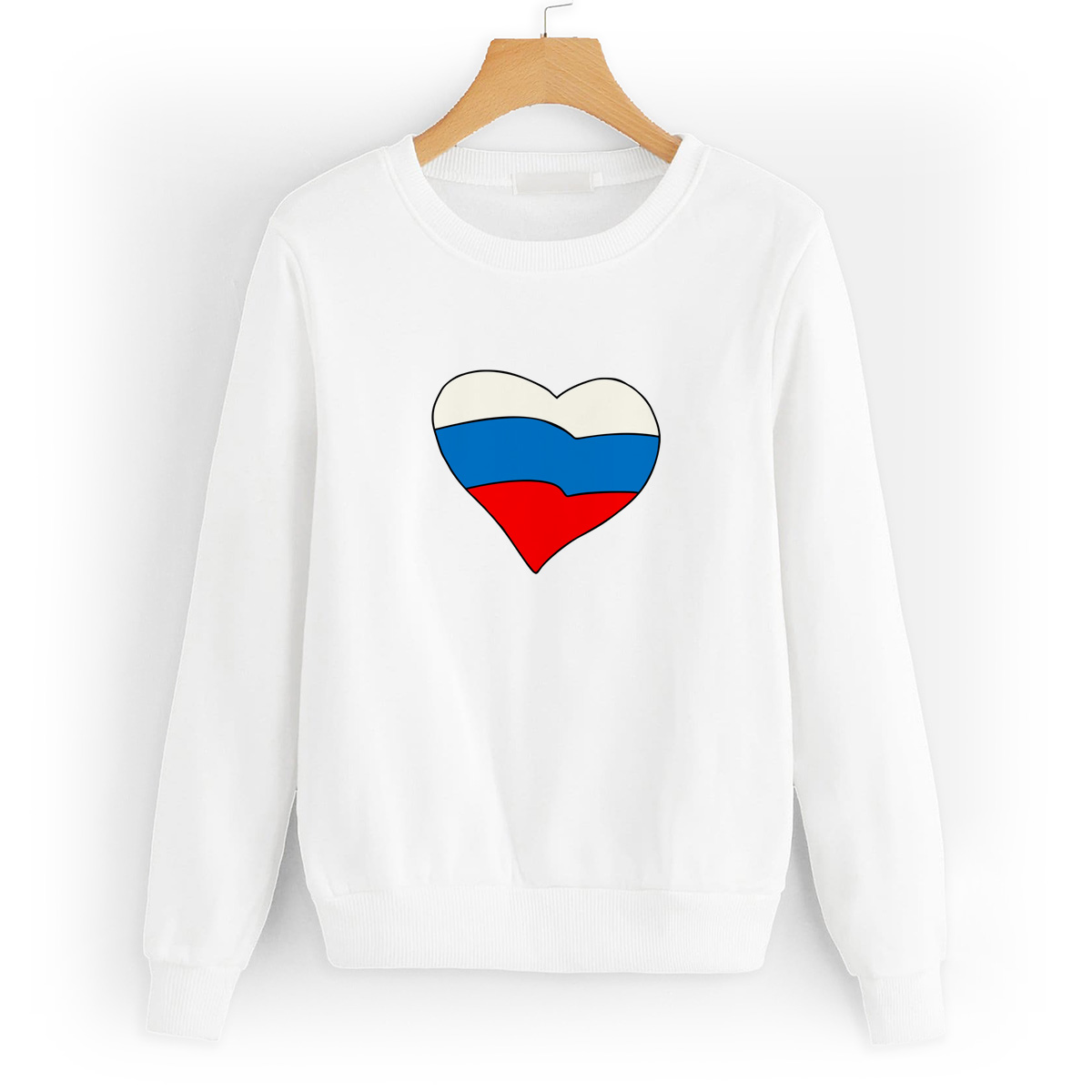 Свитшот белый CoolPodarok Илюстрация. Флаг России