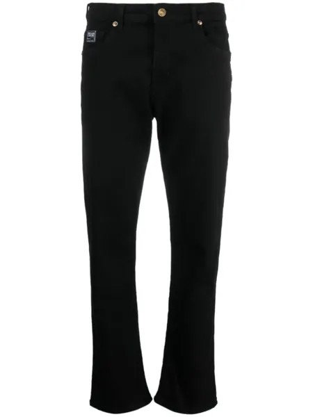 Versace Jeans Couture прямые джинсы с нашивкой-логотипом, черный