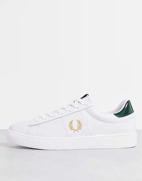 Белые кожаные кроссовки с нашивкой Fred Perry Spencer-Белый
