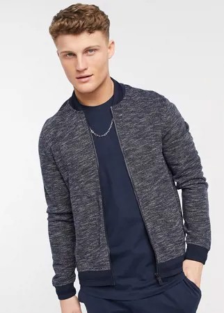 Трикотажная куртка-бомбер Ted Baker-Темно-синий