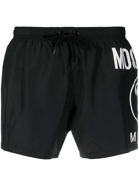 Moschino плавки-шорты с логотипом, черный