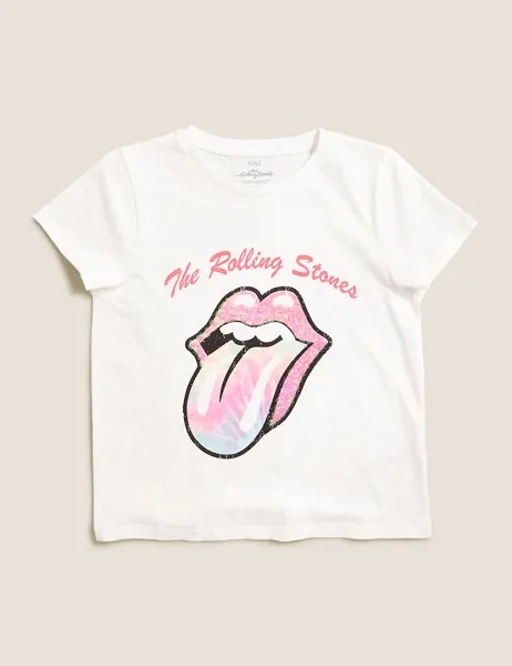 Хлопковая футболка с культовым логотипом The Rolling Stones