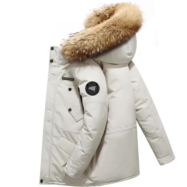 Зимняя модная канадская брендовая куртка, Мужская и женская парная куртка с большим гусиным пухом, трендовый теплый и плотный комбинезон с ...