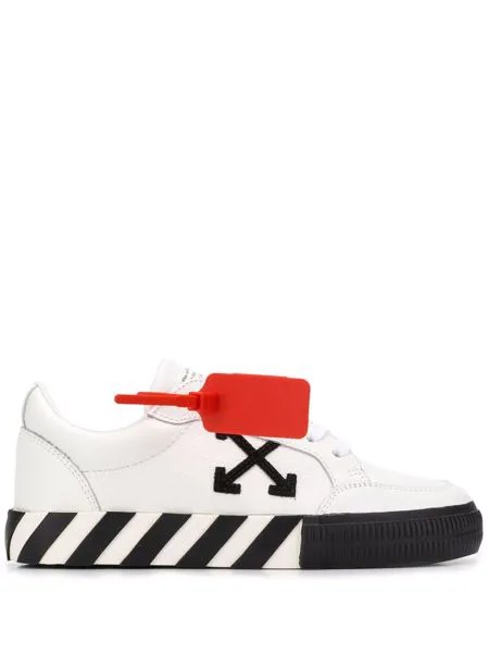 Off-White кеды на подошве в полоску