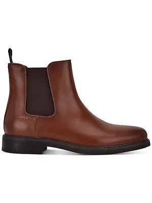 CALVIN KLEIN Мужские коричневые кожаные туфли челси с язычком Fenwick Toe Block Heel 10,5 M
