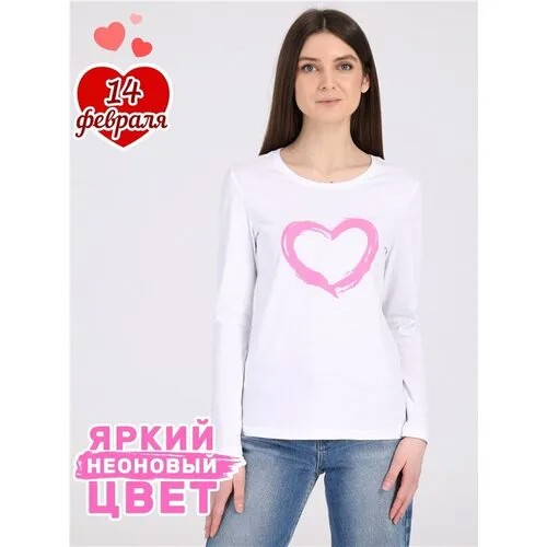 Лонгслив Апрель, размер 88-164, белый, розовый