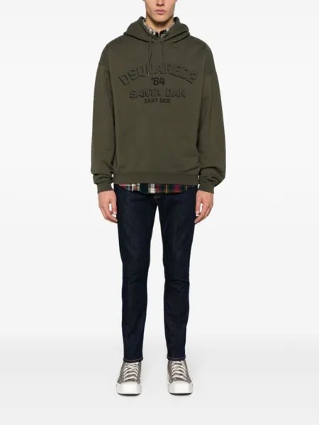 Dsquared2 худи с тисненым логотипом, зеленый