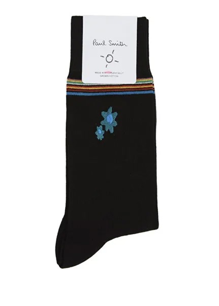Мужские носки с цветочной вышивкой Paul Smith, черный