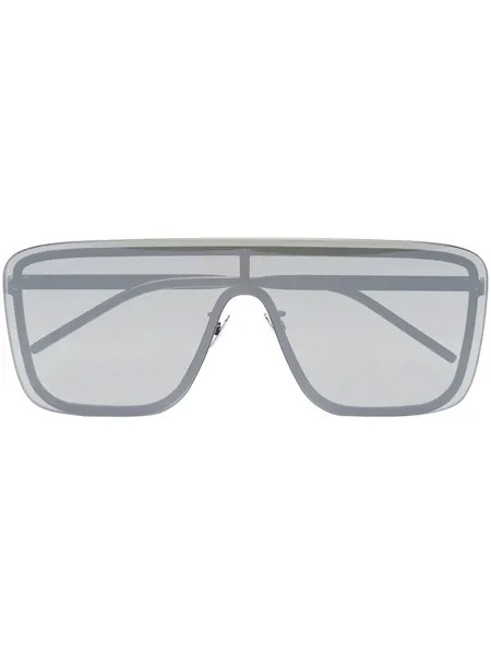 Saint Laurent Eyewear солнцезащитные очки Shield в массивной оправе