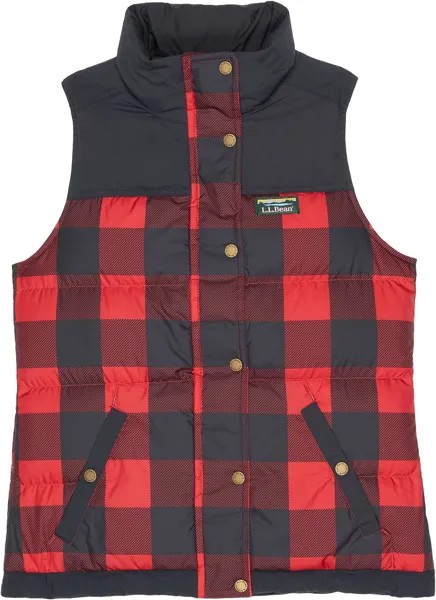 Жилет Mountain Classic Down Vest Print L.L.Bean, цвет Rich Red Buffalo Plaid