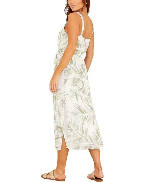 Платье bella dahl Sleeveless Belted Slip Dress, цвет Brushed Palm Print