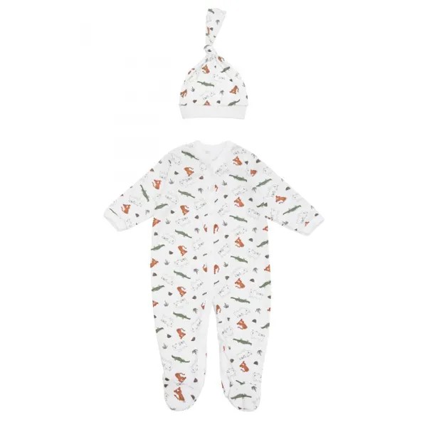 AmaroBaby Комбинезон-слип с шапочкой Soft Hugs Крокодильчики