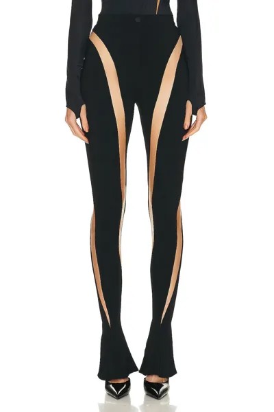 Брюки Mugler Illusion Legging, цвет Black & Nude 01