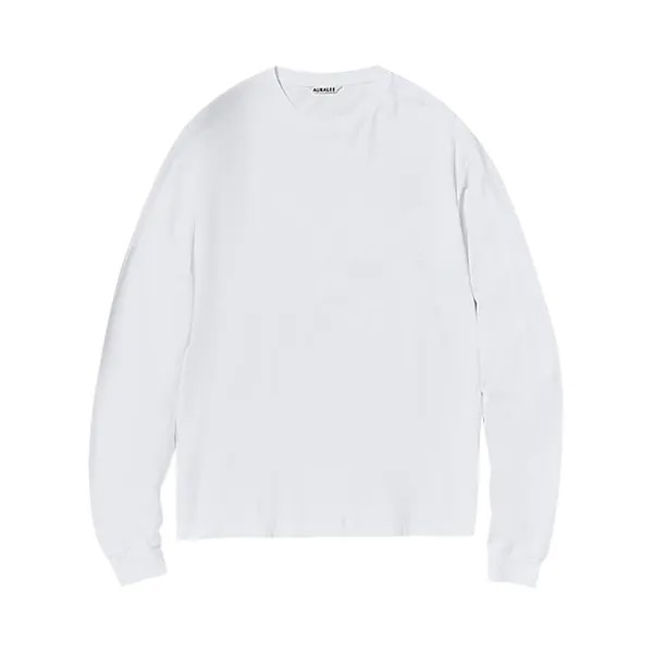 Футболка Auralee Seamless Long-Sleeve T-Shirt, белый