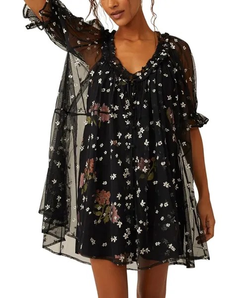 Платье Free People With Love Mesh Mini, черный