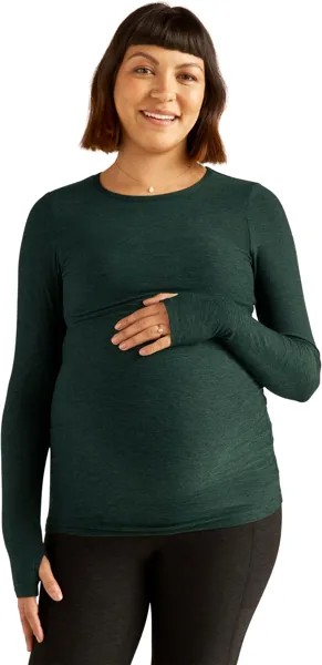 Легкий классический пуловер с круглым вырезом Spacedye для беременных Beyond Yoga, цвет Midnight Green Heather