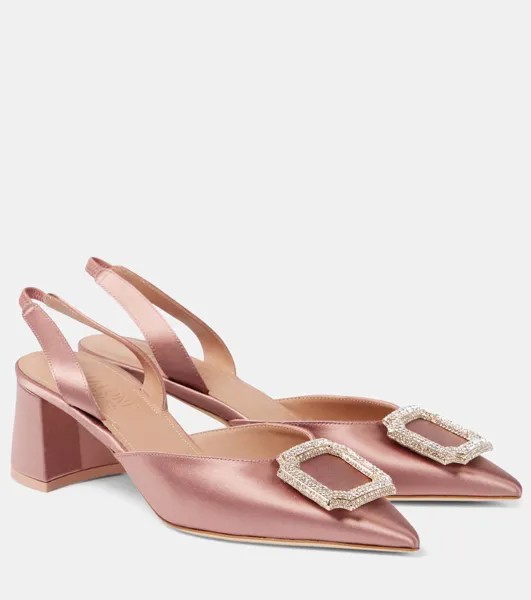 Туфли-лодочки Marilu 45 сатиновые с открытой пяткой Malone Souliers, цвет mauve/mauve