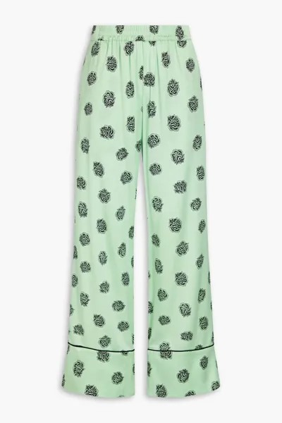 Широкие брюки Naeva из эластичного атласа с цветочным принтом Baum Und Pferdgarten, светло-зеленый