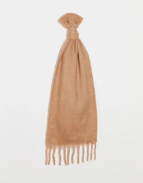 Бежевый шарф с кисточками Vero Moda-Коричневый цвет