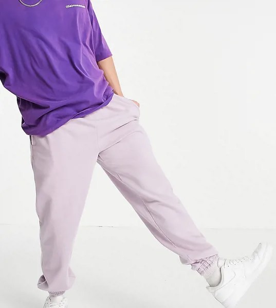 Сиреневые выбеленные oversized-джоггеры от комплекта New Look-Фиолетовый цвет