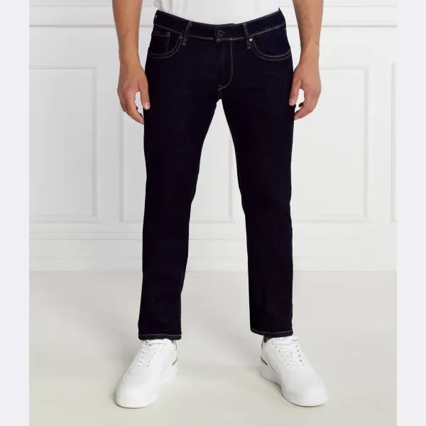 Джинсы узкого кроя с люверсами Pepe Jeans London, синий