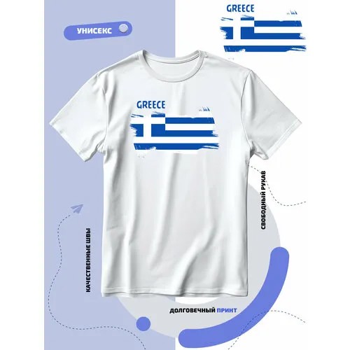 Футболка SMAIL-P флаг Греции, размер 4XS, белый