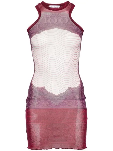 Jean Paul Gaultier платье мини с принтом Cartouche, красный