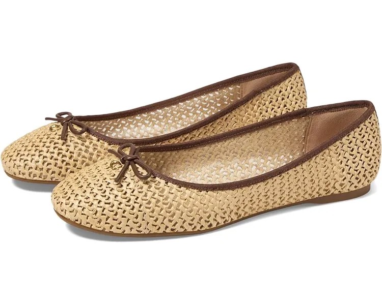 Туфли на плоской подошве COACH Abigail Raffia Ballet Flat, цвет Natural/Saddle