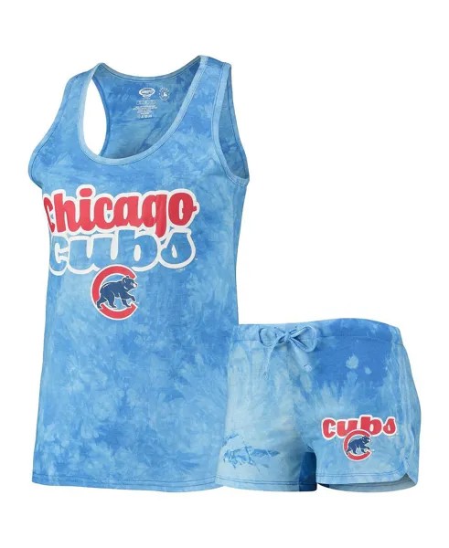 Женский комплект из майки и шорт Royal Chicago Cubs Billboard Racerback Concepts Sport