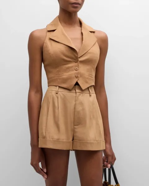 Донна Льняной Жилет Alice + Olivia, цвет Tan