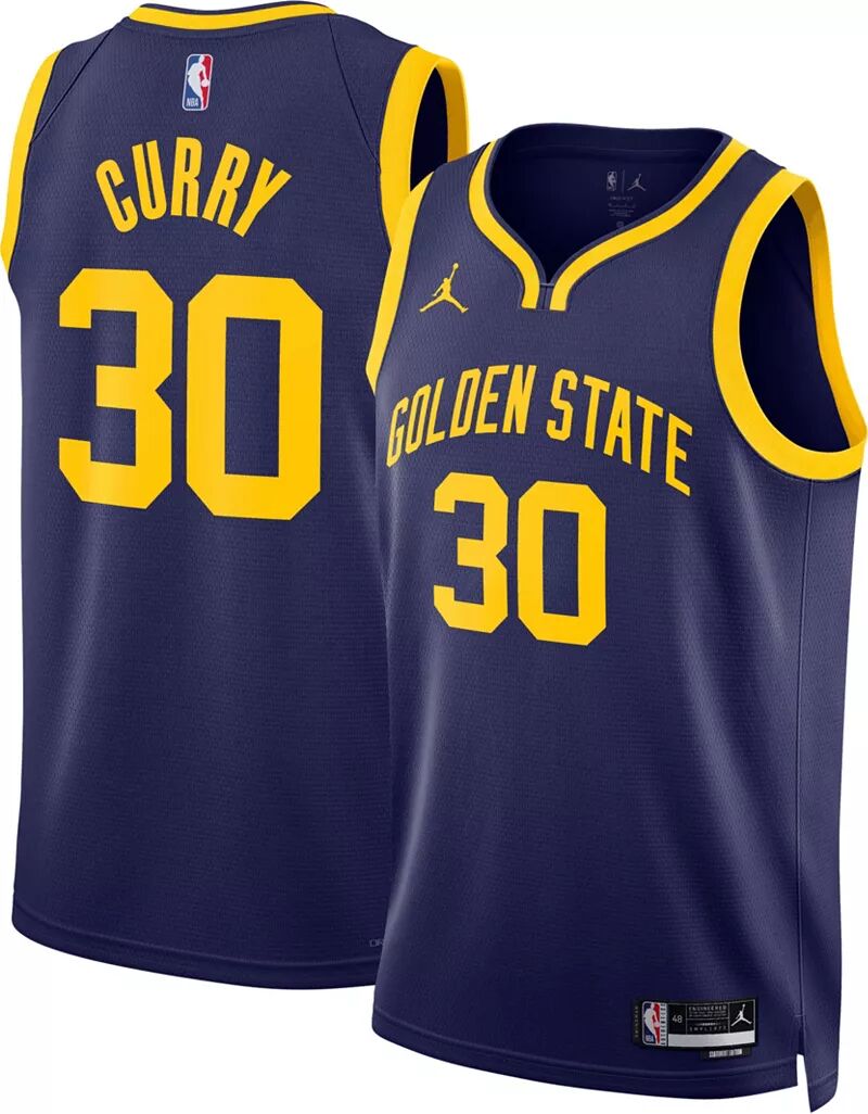 Jordan Мужская синяя майка Nike Golden State Warriors Stephen Curry #30 Dri-FIT Swingman