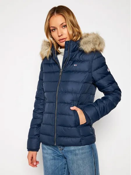 Пуховик стандартного кроя Tommy Jeans, синий