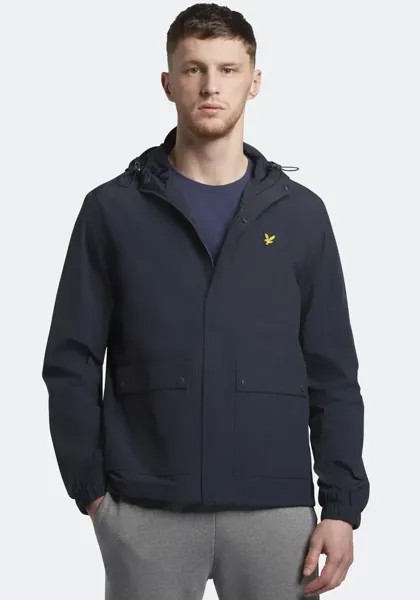 Уличная куртка Lyle & Scott с капюшоном и тонкой вышивкой логотипа на груди, синий