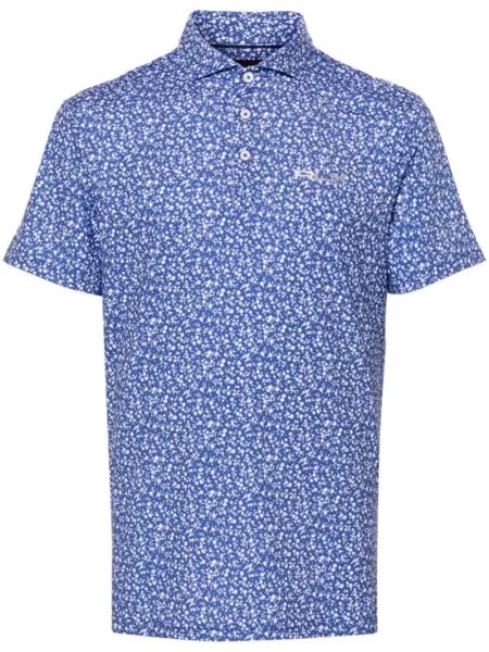 Рубашка-поло с цветочным принтом RLX Ralph Lauren, синяя