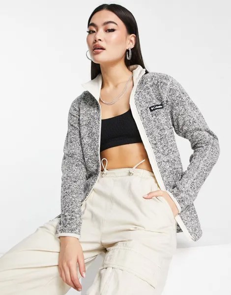 Кремовая флисовая вязаная куртка на молнии Columbia Sweater Weather